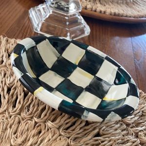 Mackenzie Childs Courtly check soap dish.